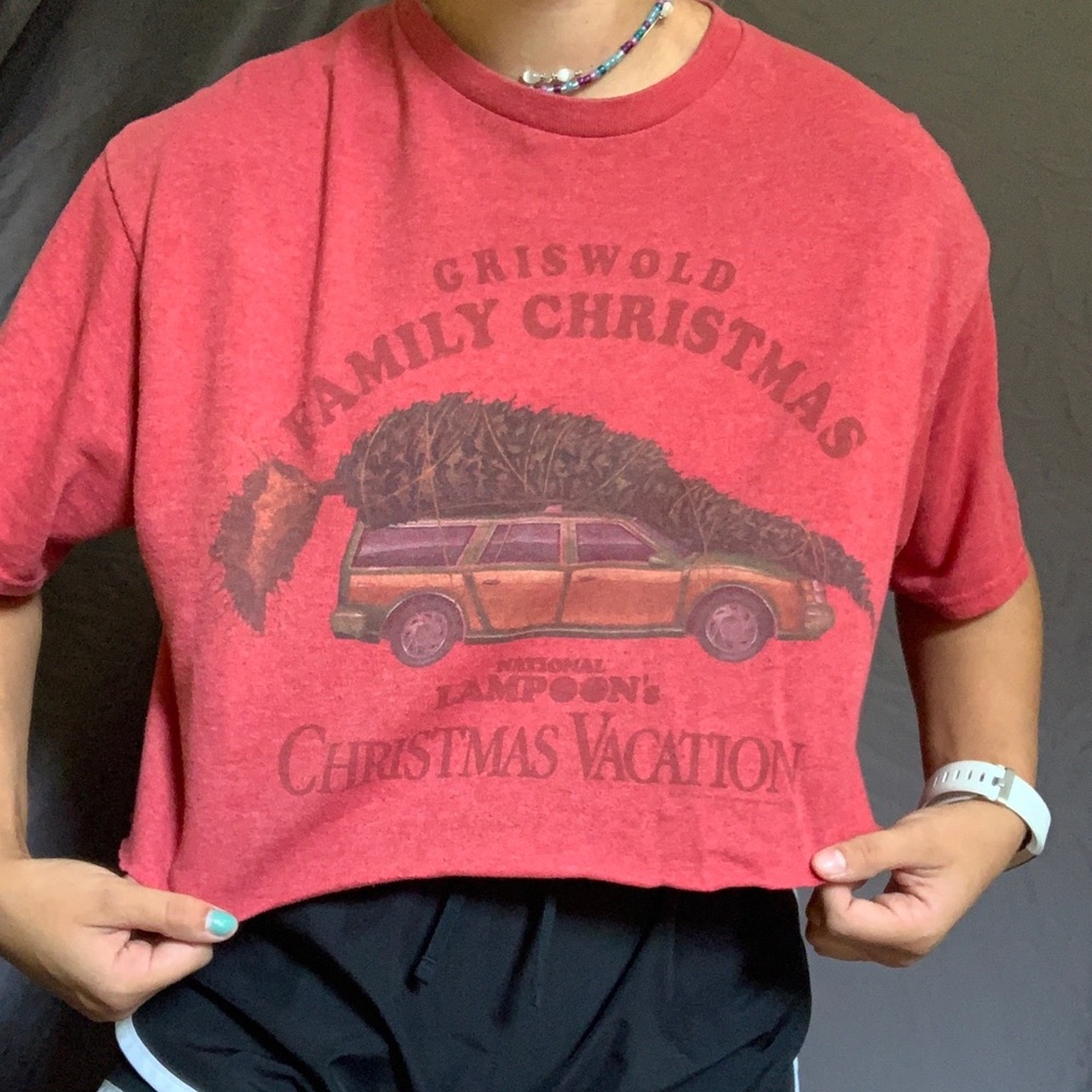 Crossword Family Christmas Cropped Tee